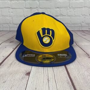 New Era 59Fifty MLB Alternate Diamond Milwaukee Brewers Fitted Cap Size 7 3/4